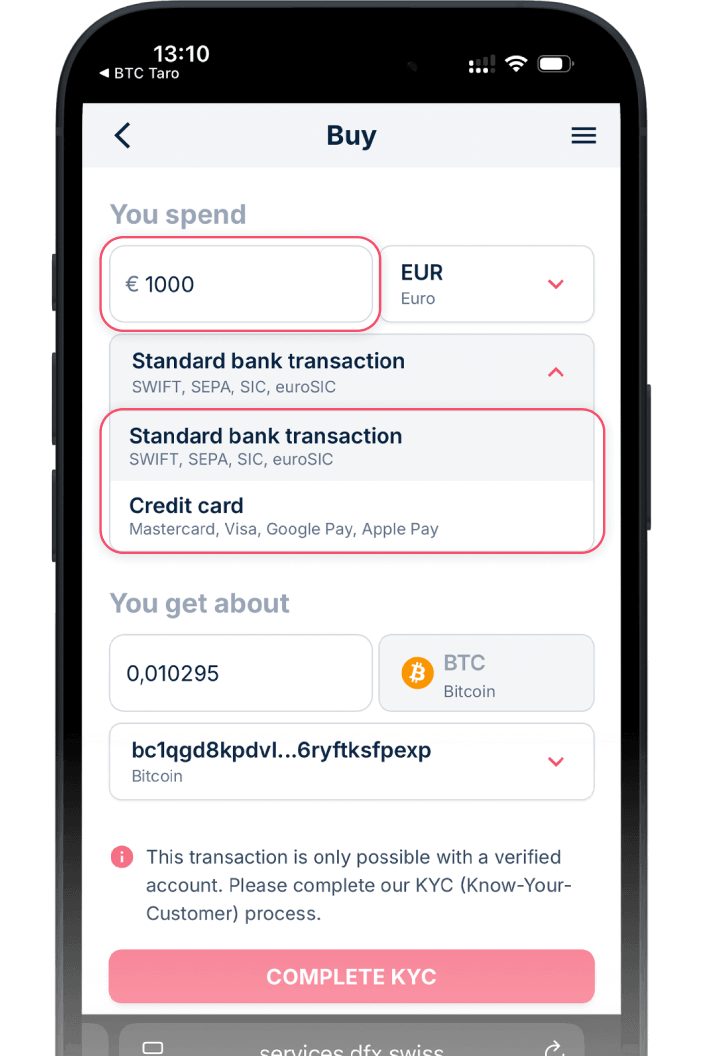 BTC Taro App Screenshot Multisig